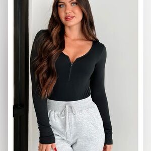NWT-Black Long Sleeve Bodysuit